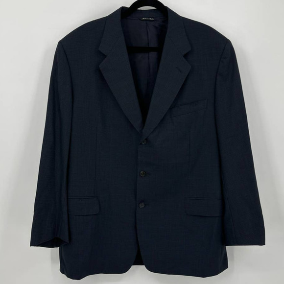 Canali Pure Wool Navy Micro 3 Button Blazer US SIZE - 46